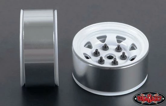 RC4WD Stamped Steel Single 1.55 Stock White Beadlock Wheel 4 RC4WD Stamped Steel Single 1.55 Stock White Beadlock Wheel - Image 4
